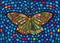 Butterfly Stained glass Mosaic blur background illustration vector
