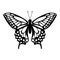 Butterfly stencil, butterfly silhouette, vector illustration