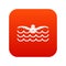 Butterfly swimmer icon digital red