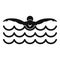 Butterfly swimmer icon, simple style