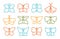 Butterfly symbol set icon moths stencil drawing child illustration tropical insect contour wings