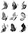 Butterfly tattoo set pack stickers2