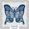 Butterfly - a template for laser cutting. Design element for a wedding, romantic meeting or greeting card. Can be used as a decor