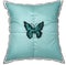 A butterfly themed throw pillow on satin fabric created with generative Ai