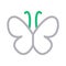 Butterfly thin line color vector icon