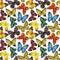 Butterfly watercolor seamless pattern