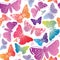 Butterfly watercolor seamless pattern. Summer background.
