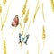 Butterfly and wheat pattern