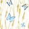 Butterfly and wheat pattern