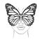 Butterfly and woman face