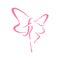 Butterfly woman logo for beauty studio