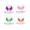 Butterfly woman logo design template