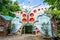Butterfly world shaped building entrance in the Butterfly spring park in Dali Yunnan China
