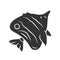 Butterflyfish glyph icon. Swimming fish. Tropical aquatic animal. Marine aquarium. Undersea inhabitant. Fish species