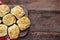 Buttermilk Southern Biscuits on Cutting Board Over Rustic Wood Table