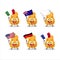 Butternut squash cartoon character bring the flags of various countries