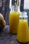 Butternut squash milk bottle, yellow healthy, nutritious drink for breakfast