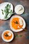 Butternut squash spirilized noodles with sage, bread crumbs and blue cheese. Vegetable low carb pasta