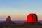 Buttes at sunset, The Mittens, Merrick Butte, Monument Valley, A