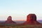 Buttes at sunset, The Mittens, Merrick Butte, Monument Valley, A