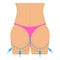 Buttocks plastic correction icon, cartoon style