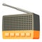 Button antenna radio icon, cartoon style