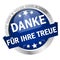 Button with Banner Thank you for your loyalty (in german