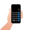 Button with black calculator smartphone. Mobile app interface. Phone display. Mobile phone smartphone device gadget