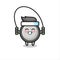 Button cell character cartoon with skipping rope