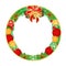 Button circular Christmas with bow vector