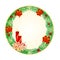 Button circular Christmas with a candlestick vector