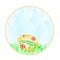 Button the circular Easter eggs polygons vector