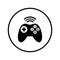 Button, controller, gamepad icon. Black vector graphics