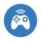 Button, controller, gamepad icon. Blue color design