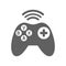 Button, controller, gamepad icon. Gray vector graphics
