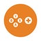 Button, controller, gamepad icon. Orange color design