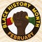 Button with Fist and Flag Announcing Black History Month on February, Vector Illustration
