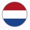 Button with flag of Netherlands. Illustration.