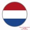 Button with flag of Netherlands. Illustration.