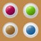 Button four multi color vector illustion design