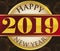 Button with Greeting Message for 2019 New Year, Vector Illustration