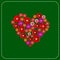 Button-heart. Background picture. Red to green. Plastic buttons sewn with white thread. Vector .