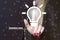 Button idea bulb business icon communication online