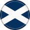 Button illustration Scotland flag cross of Saint Andrew isolated on a white background with clipping path