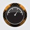 Button orange, black tartan - gauge, dial symbol