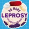 Button with Pills and Bacteria Promoting Non Prejudice due Leprosy, Vector Illustration