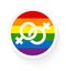 Button Rainbow Flag Two Connected Female Gay Icons