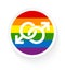 Button Rainbow Flag Two Connected Male Gay Icons