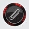 Button red, black tartan - paper clip, paperclip
