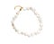 Button Shaped Baroque Pearl, Natural Freshwater Pearl bracelet on white background. Collection of luxury jewelry accessories.